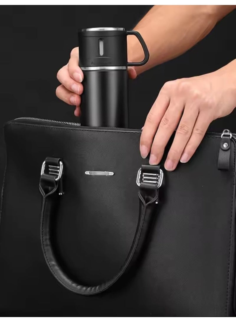 EONLINE Vacuum Flask Set - Insulated Water Bottle 3 Cups Gift Set - Thermos Water Bottle for Hot and Cold Drinks - Reusable Stainless Steel Water Bottles for Indoor and Outdoor Activities - Image 3